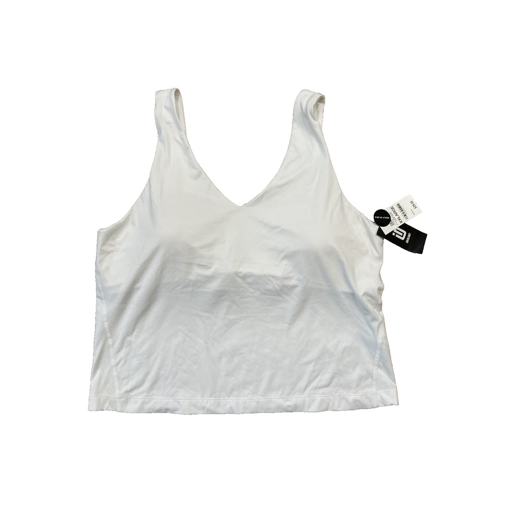 NWT Ideology Womens XXL Built-In Bra Tank Top White Nylon Spandex Rapidry New